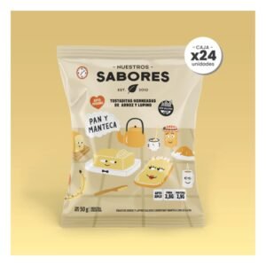 Tostadas horneadas de arroz y lupino sabor pan y manteca — N. Sabores